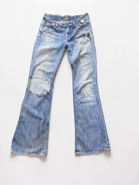 7 For All Mankind Vintage Y2K Low Rise Flare Jeans Distressed Made USA 27